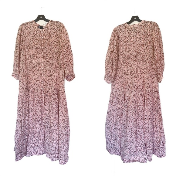 Doen Dress Rosamund Floral Midi Cotton Rust Songbird Paisley XL EUC - Picture 2 of 9